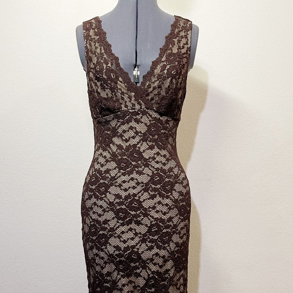Mica Brown Lace Dress